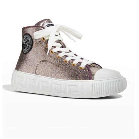 Versace La Greca Medusa Pink Glitter Chunky High.